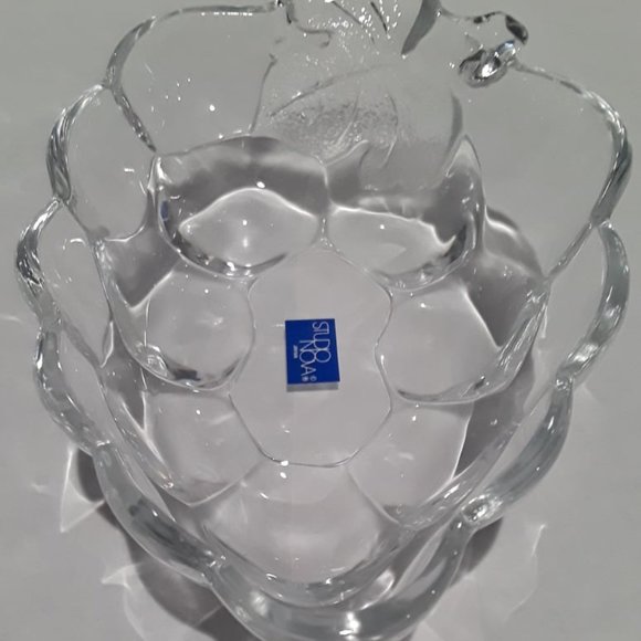 VINTAGE STUDIO NOVA NATURE'S HARVEST MIKASA CRYSTAL NEW GLASS BOWL - CANDY DISH - Picture 2 of 3